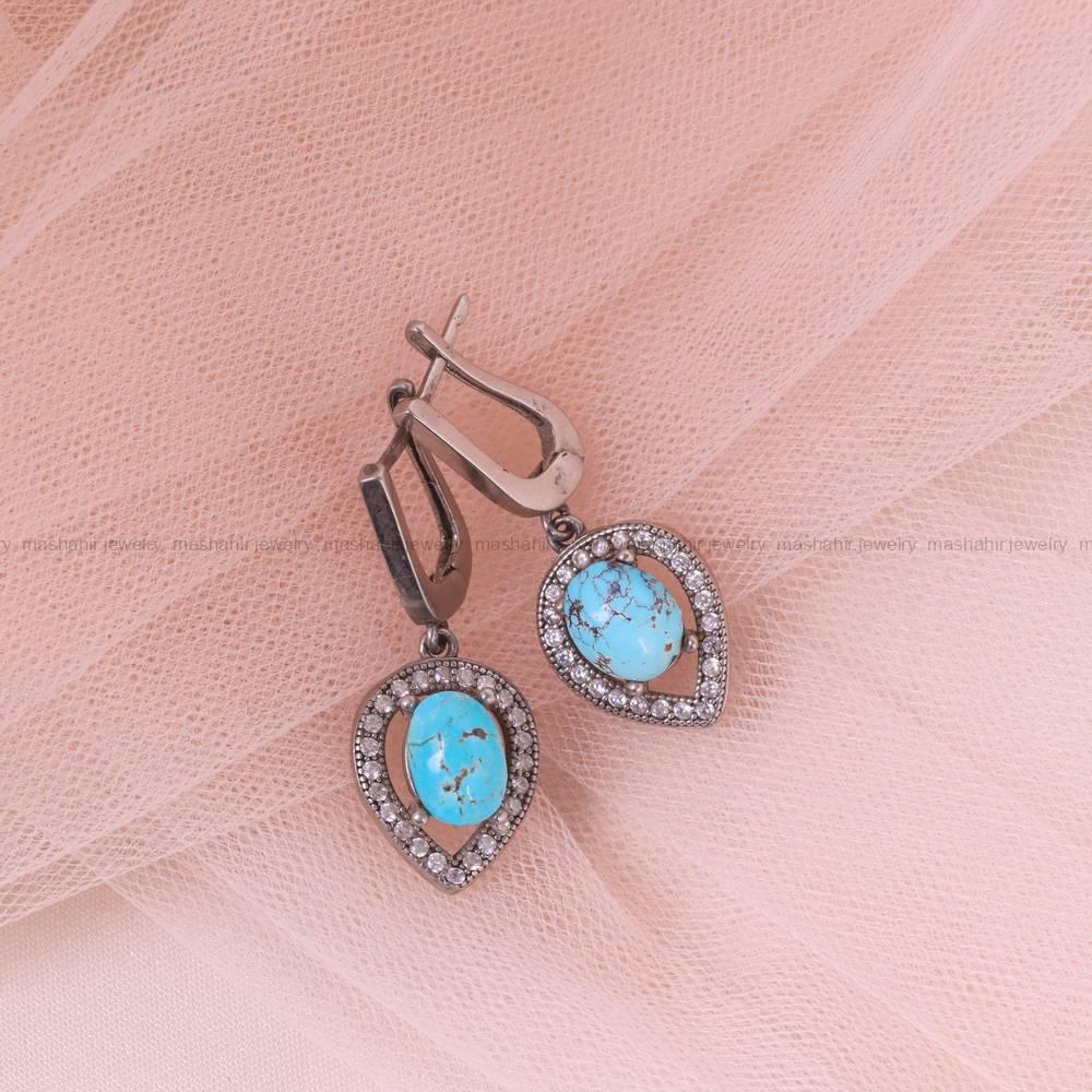 گوشواره فیروزه زنانه کد 5929