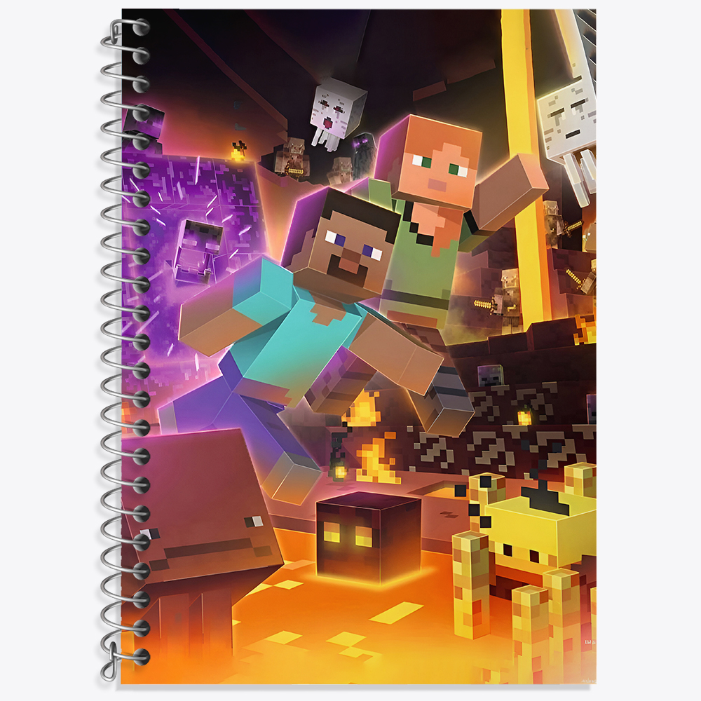 دفتر زبان دو خط 50 برگ خندالو طرح ماینکرافت (Minecraft) کد F3508