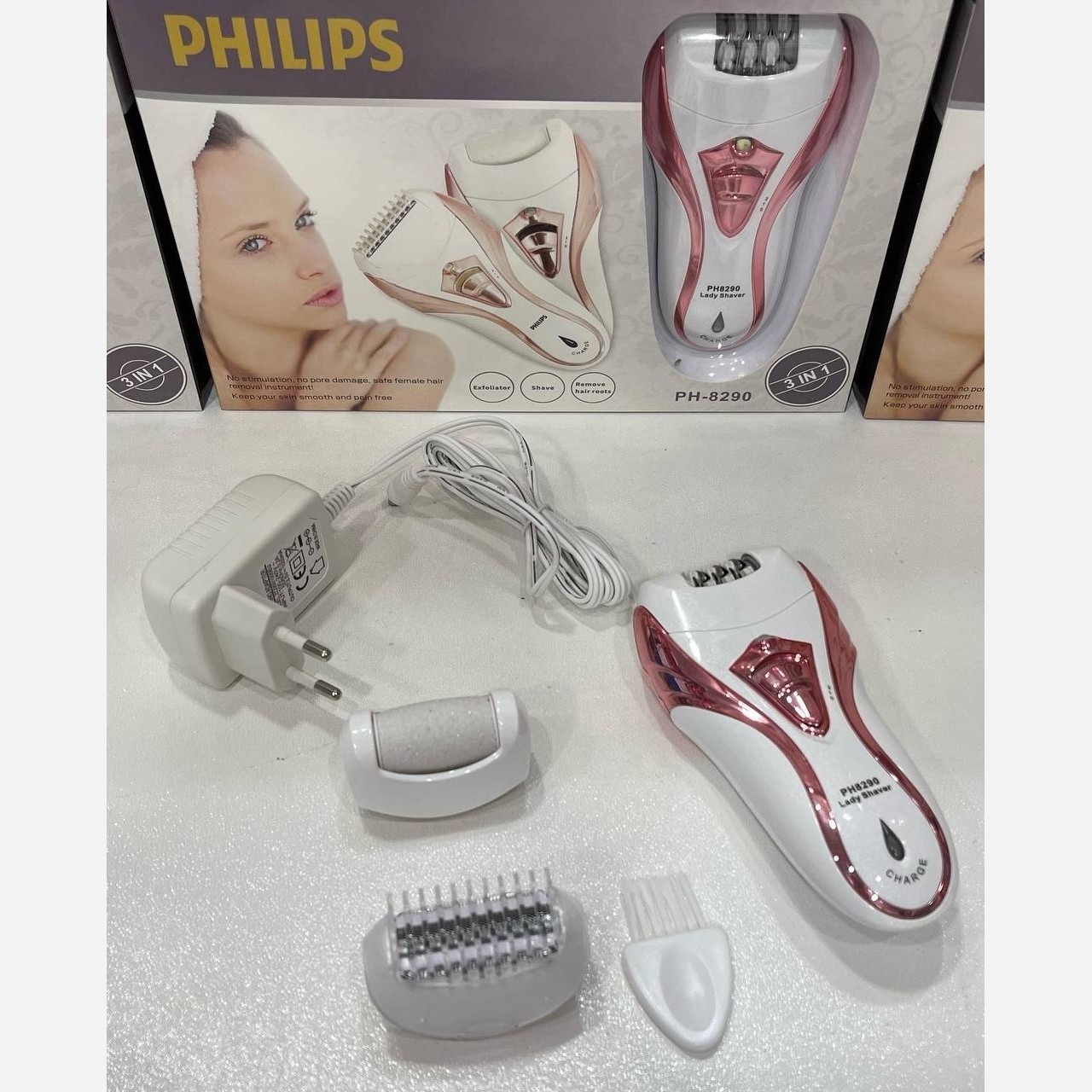 اپلیدی موکن فیلیپس مدل8290 سه کاره کله موکن کله شیور و موزن کله سوهان کف پا شارژی وبرقی استفاده با سیم وبدون سیم