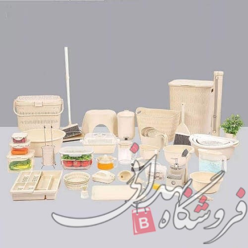 سرویس پلاستیک جهیزیه لیمون مارین 40 ایتم 58 پارچه وانیلی
