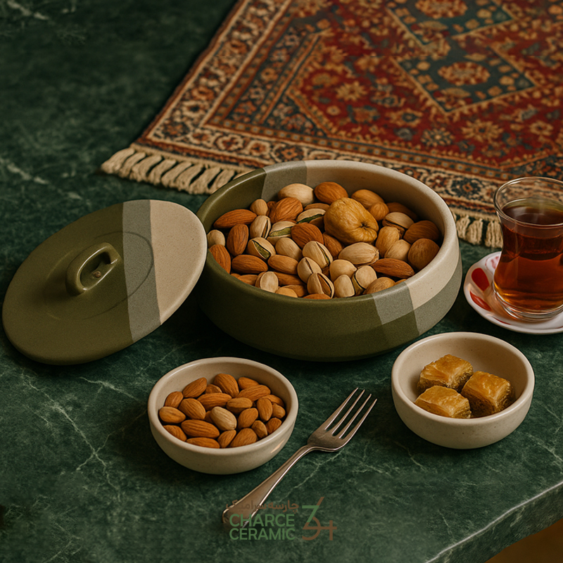 کاسه سوپ خوری درب دار و پیاله طرح