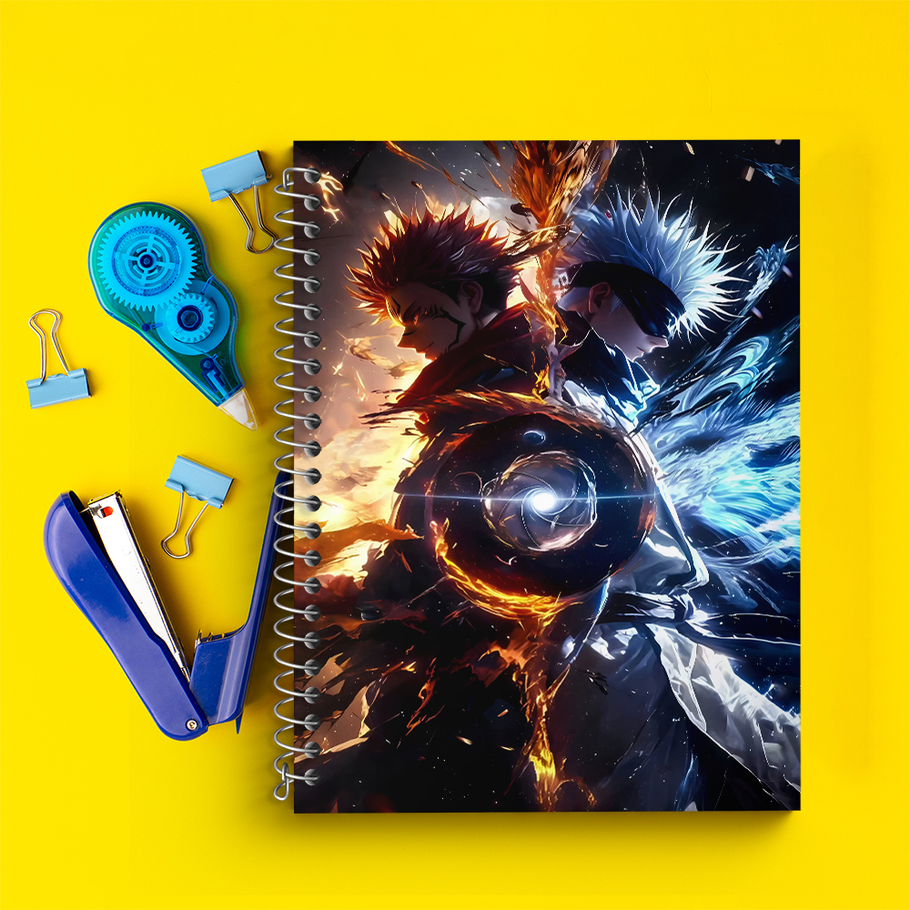 دفتر زبان دو خط 50 برگ خندالو طرح انیمه جوجوتسو کایسن کد F4728