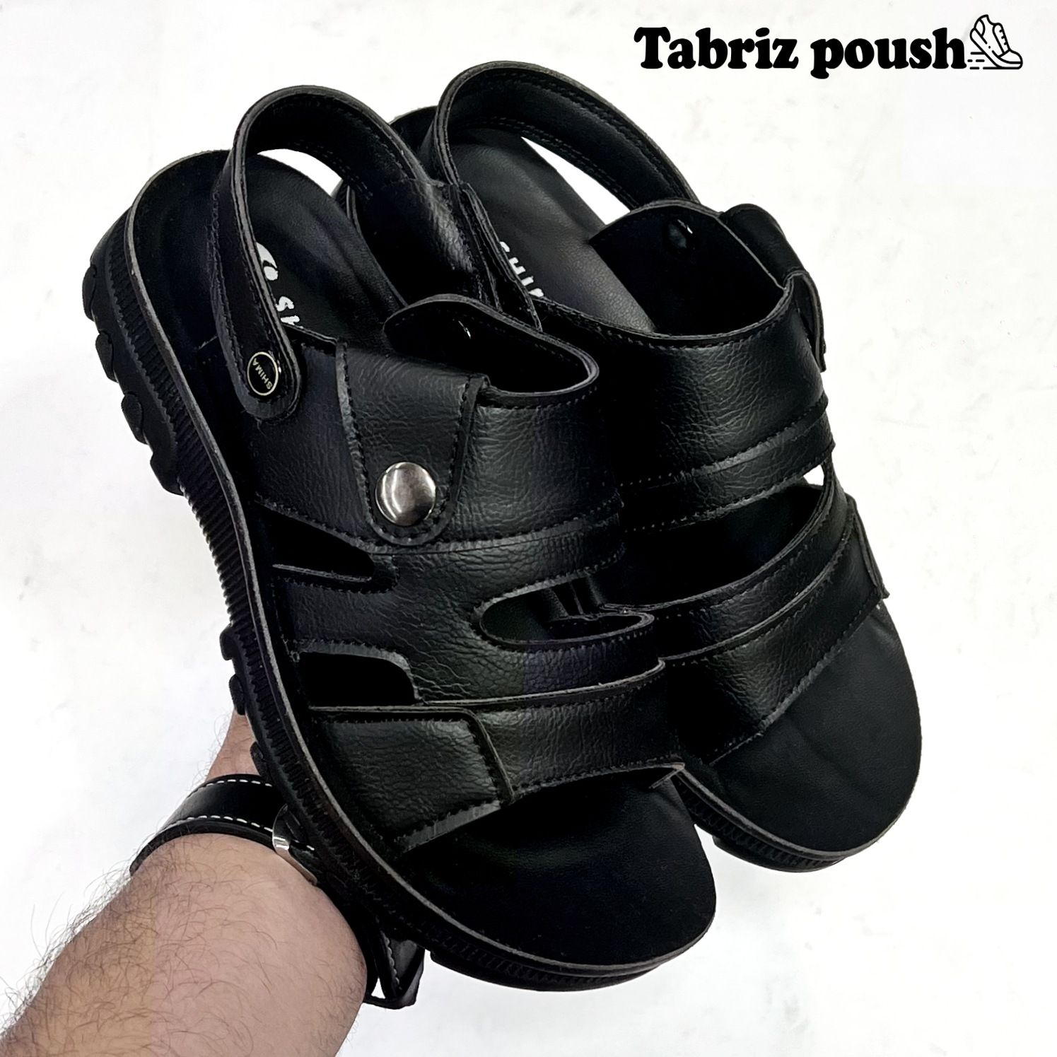 صندل و دمپایی مردانه و پسرانه طبی شیما مدل پاستور مشکی زیره تزریق (سایز 35 تا 45) تبریز پوش