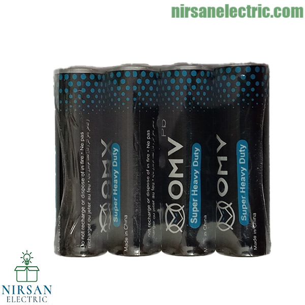 باتری قلمی(AA) OMV مدل Super Heavy Duty (4عددی)