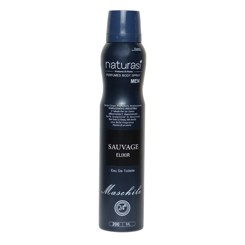 اسپری خوشبو کننده بدن مردانه ناتوراسی مدل sauvage elixir حجم 200 میلی لیتر(پس کرایه)
