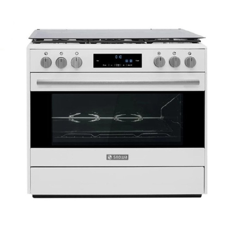 اجاق گاز اسنوا آدرینا پرو بدون گرمخانه و بدون شیشه 5 شعله سفید مدل SGC5-31112