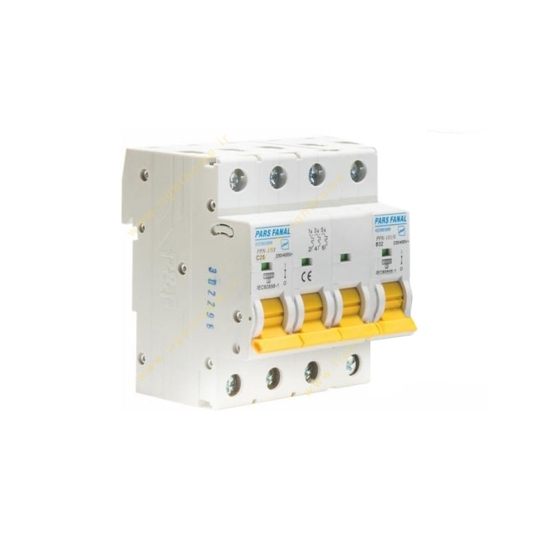 فیوز مینیاتوری سه فاز 6KW چهار پل سری B پارس فانال