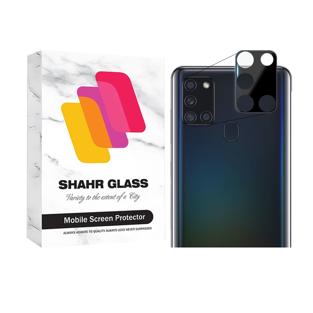 محافظ لنز دوربین شهر گلس مدل فول Lens Full مناسب برای گوشی موبایل سامسونگ Galaxy A21s