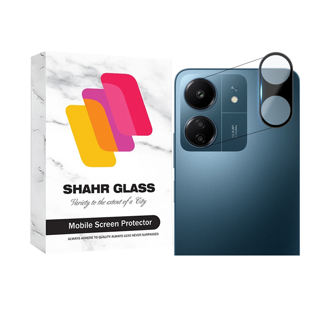 محافظ لنز دوربین شهر گلس مدل فول Lens Full مناسب برای گوشی موبایل شیائومی Redmi 13C 4G / Poco C65