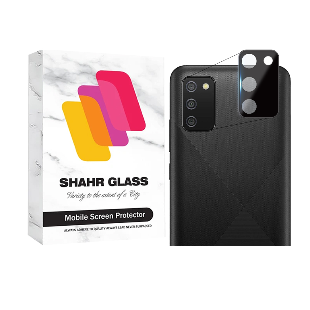 محافظ لنز دوربین شهر گلس مدل فول Lens Full مناسب برای گوشی موبایل سامسونگ Galaxy A02s / M02s / A03s / F02s