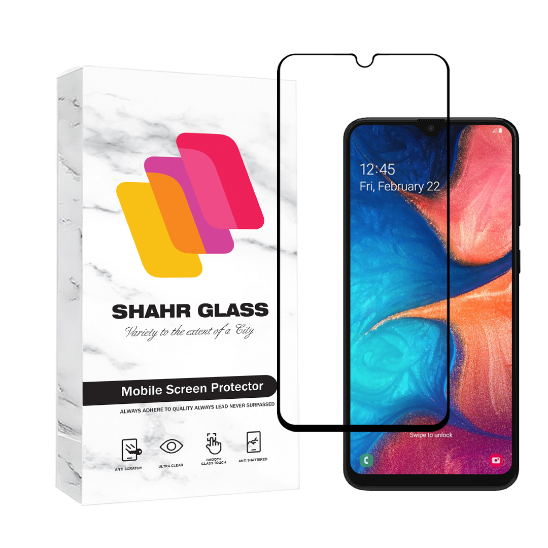 محافظ صفحه نمایش شهر گلس مدل فول FULL مناسب برای گوشی موبایل سامسونگ Galaxy A20