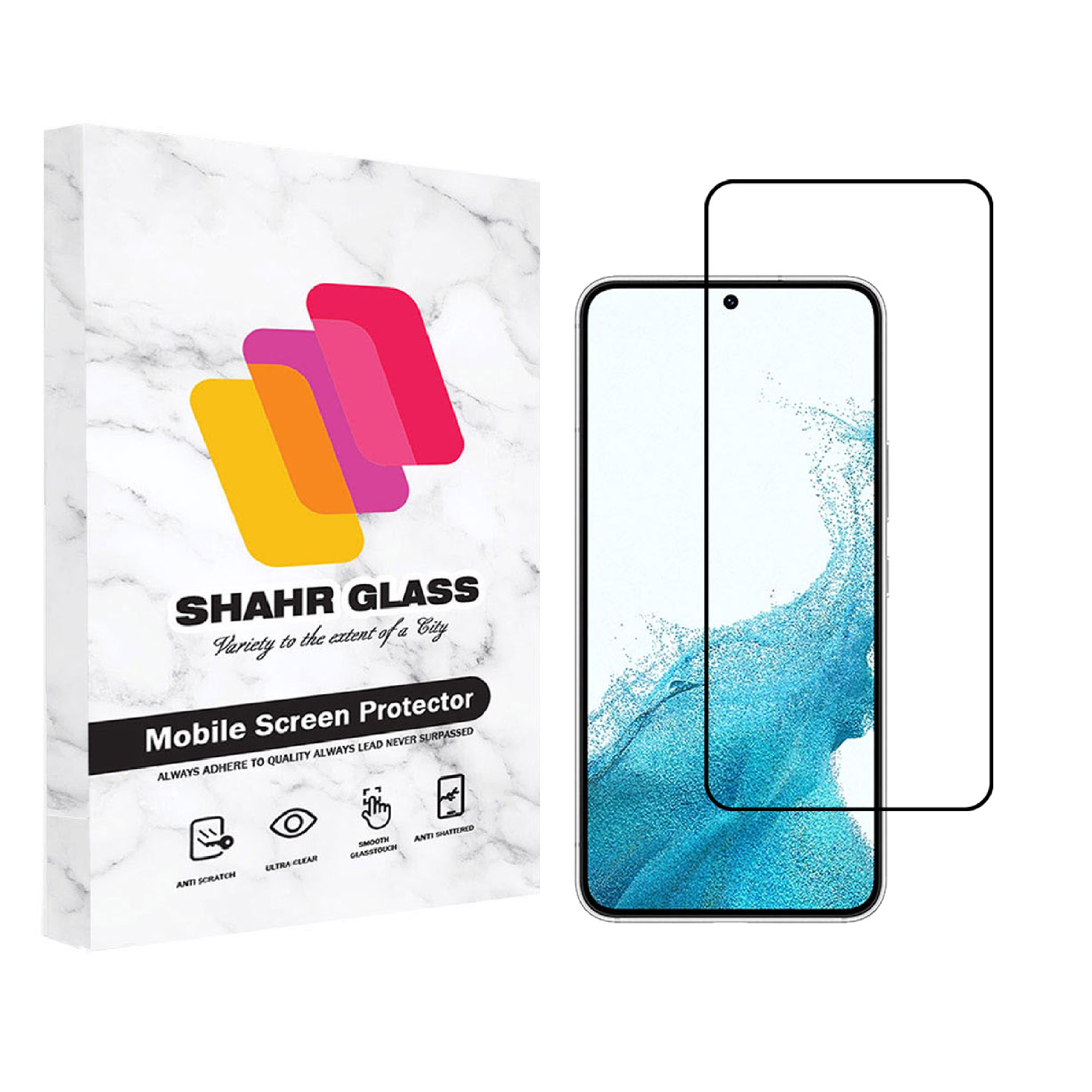 محافظ صفحه نمایش شهر گلس مدل فول Full مناسب برای گوشی موبایل سامسونگ Galaxy S22 Plus 5G