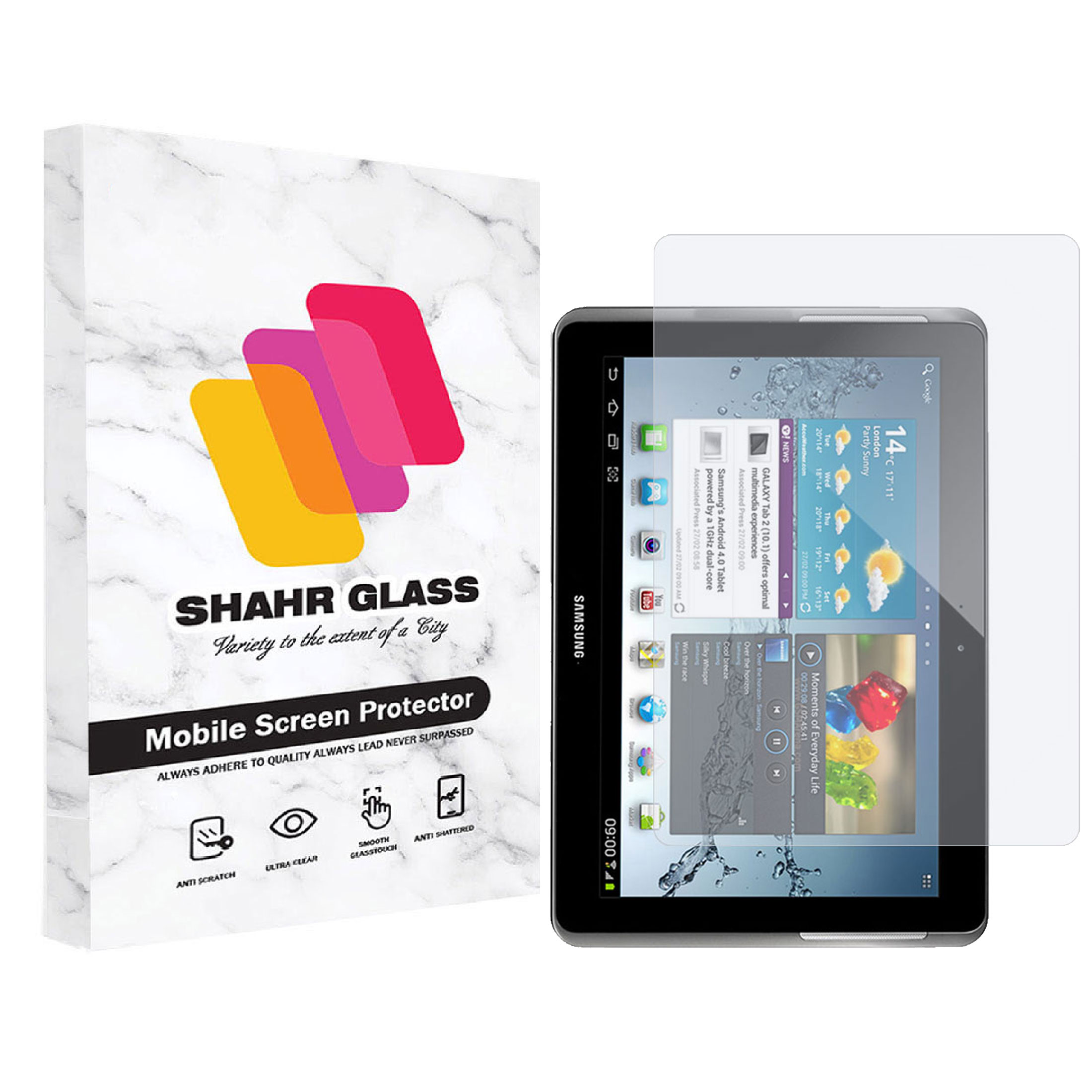 محافظ صفحه نمایش شهر گلس مدل ساده Simple Tablet مناسب برای تبلت سامسونگ Galaxy Tab 2 10.1 P5100
