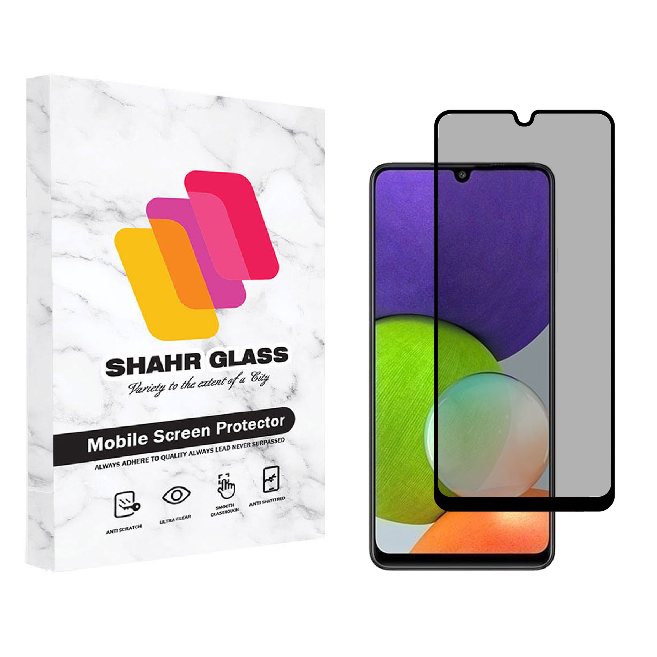 محافظ صفحه نمایش شهر گلس مدل حریم شخصی Full  Privacy مناسب برای گوشی موبایل سامسونگ Galaxy A22 4G