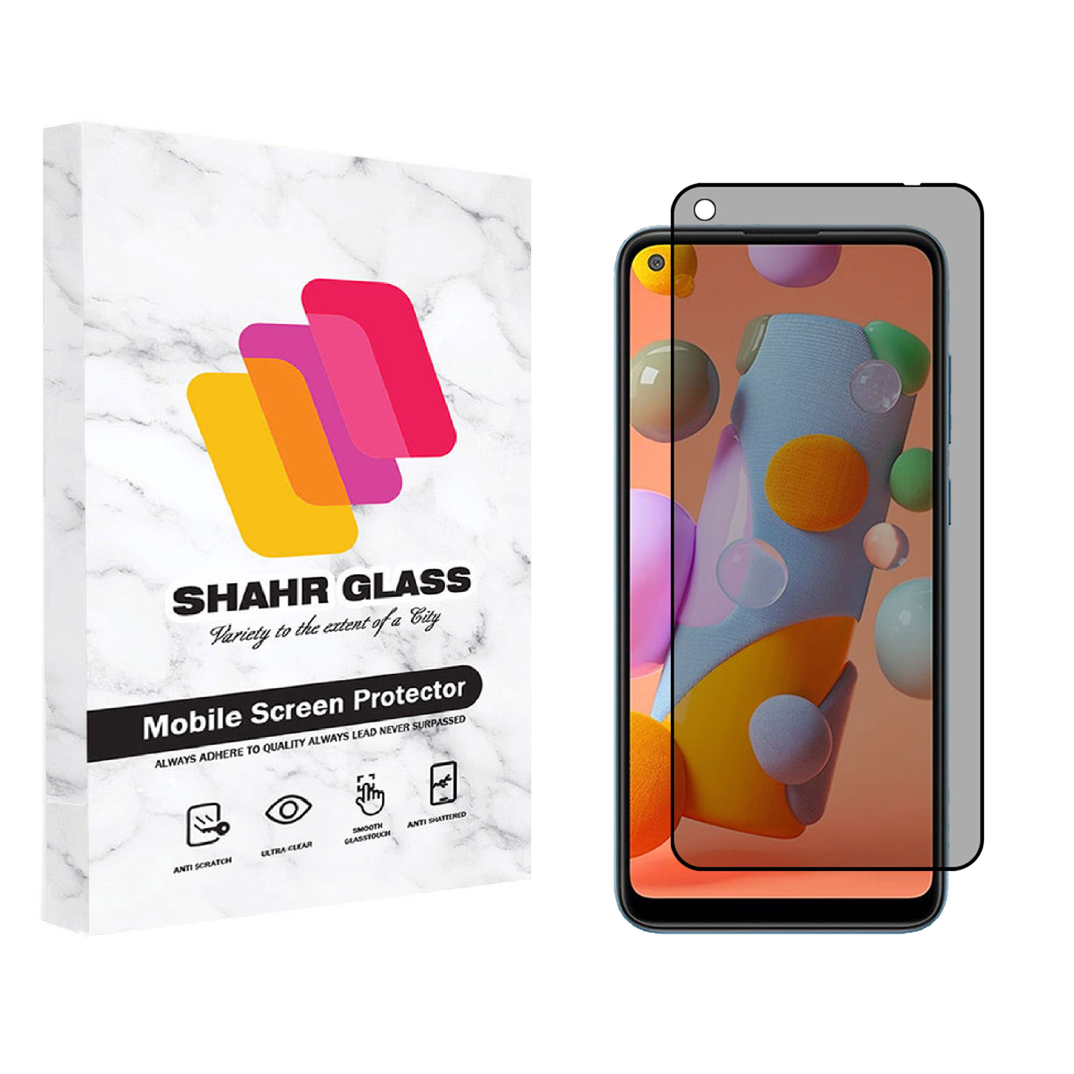 محافظ صفحه نمایش شهر گلس مدل حریم شخصی Full Privacy مناسب برای گوشی موبایل سامسونگ Galaxy A11