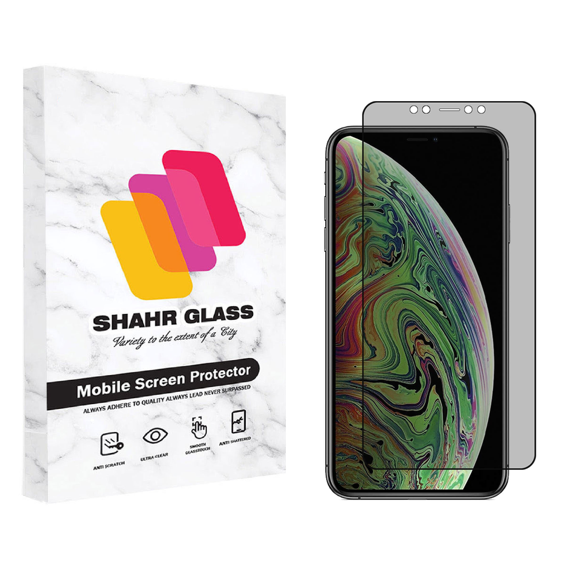 محافظ صفحه نمایش شهر گلس مدل سرامیکی حریم شخصی Ceramic Privacy مناسب برای گوشی موبایل اپل iPhone XS Max
