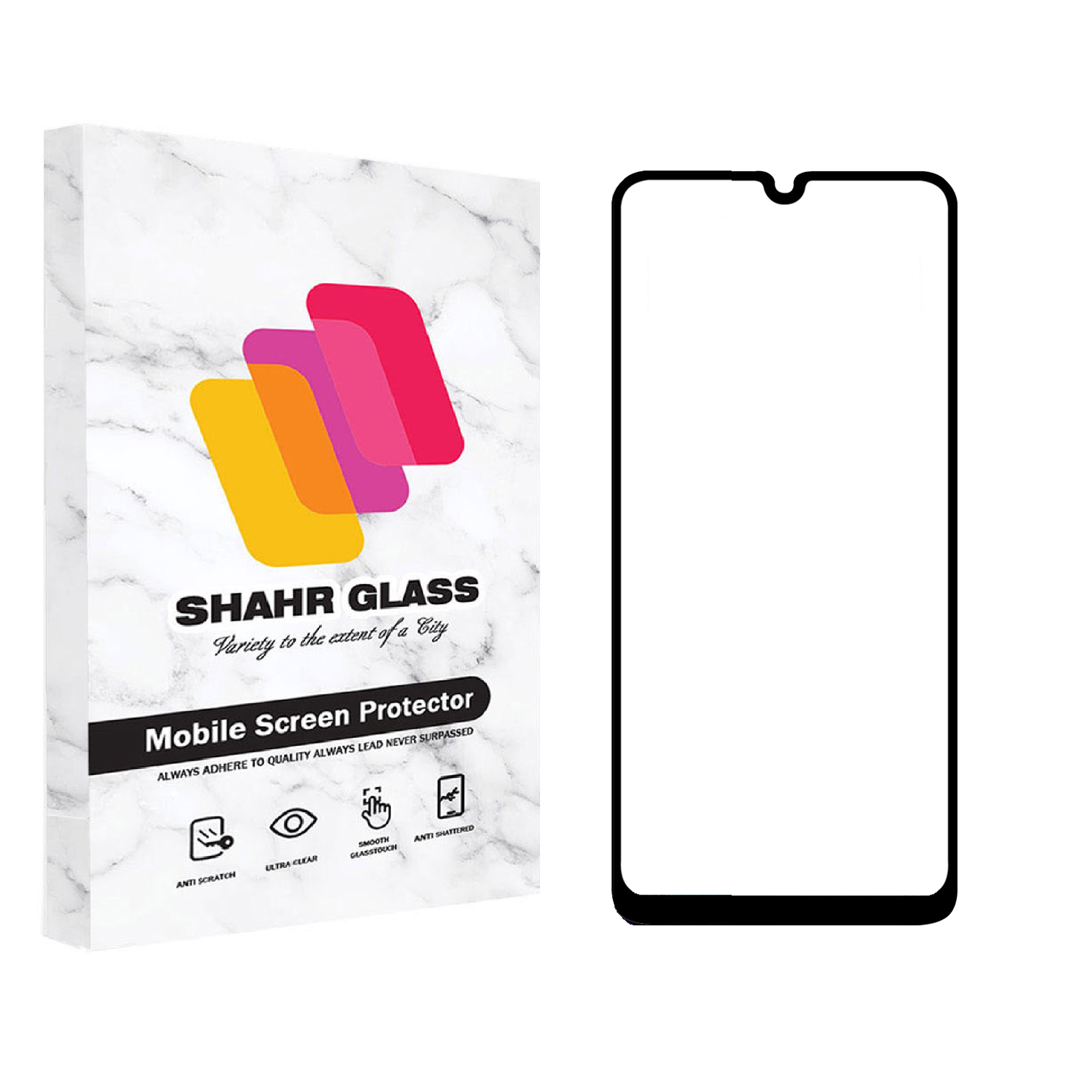محافظ صفحه نمایش شهر گلس مدل فول Full مناسب برای گوشی موبایل سامسونگ Galaxy A50 / A50s / A20
