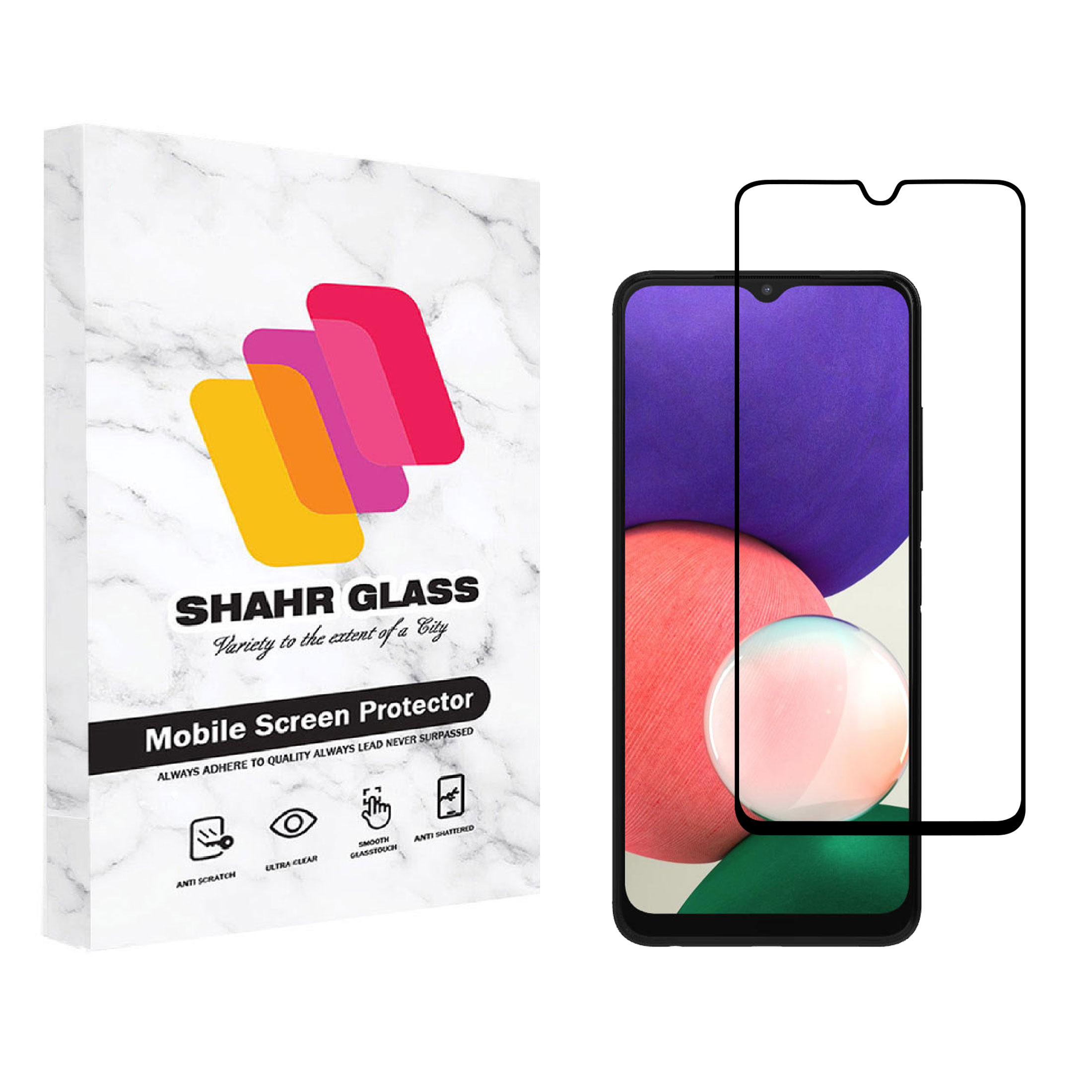 محافظ صفحه نمایش شهر گلس مدل فول Full مناسب برای گوشی موبایل سامسونگ Galaxy A22 5G