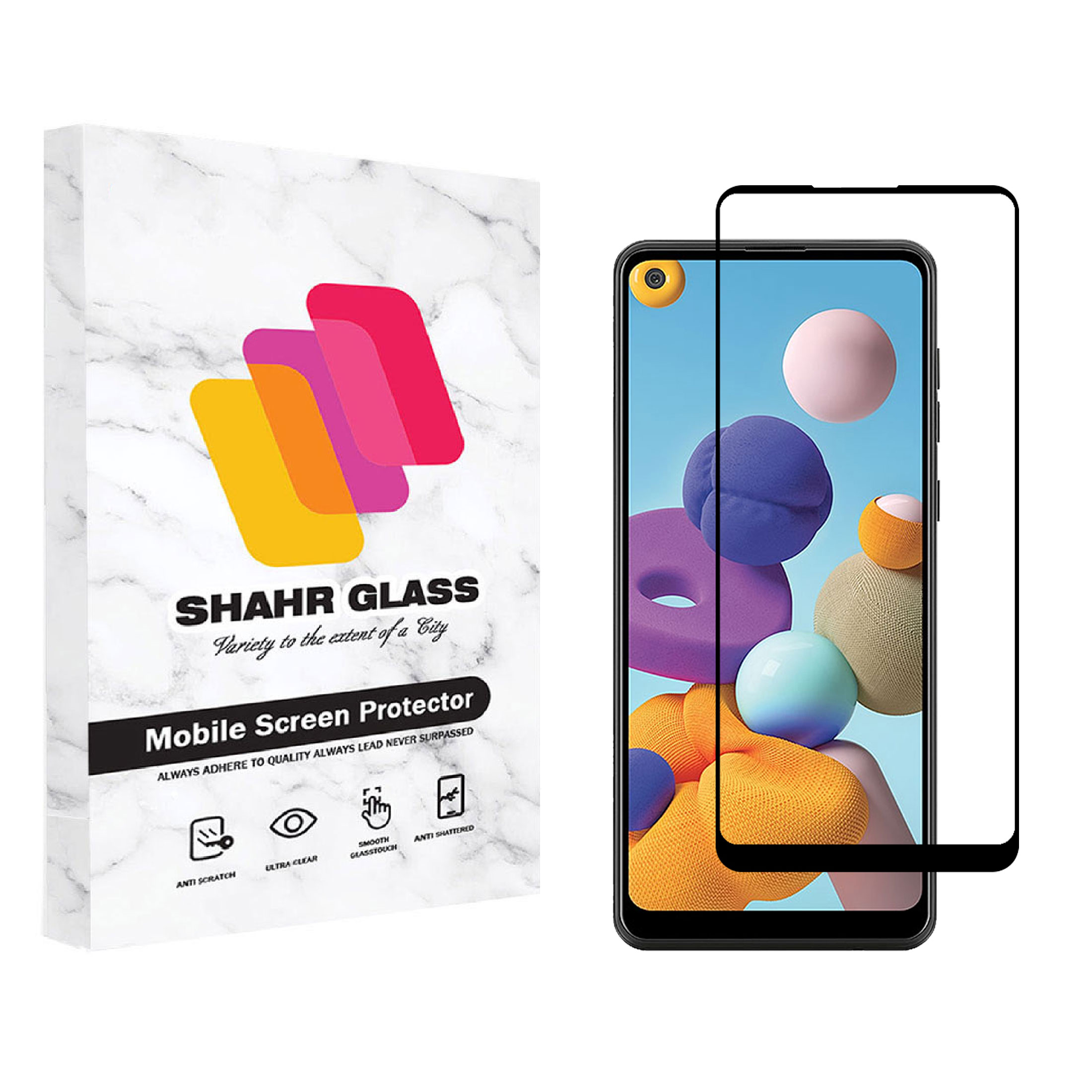 محافظ صفحه نمایش شهر گلس مدل فول Full مناسب برای گوشی موبایل سامسونگ Galaxy A21s