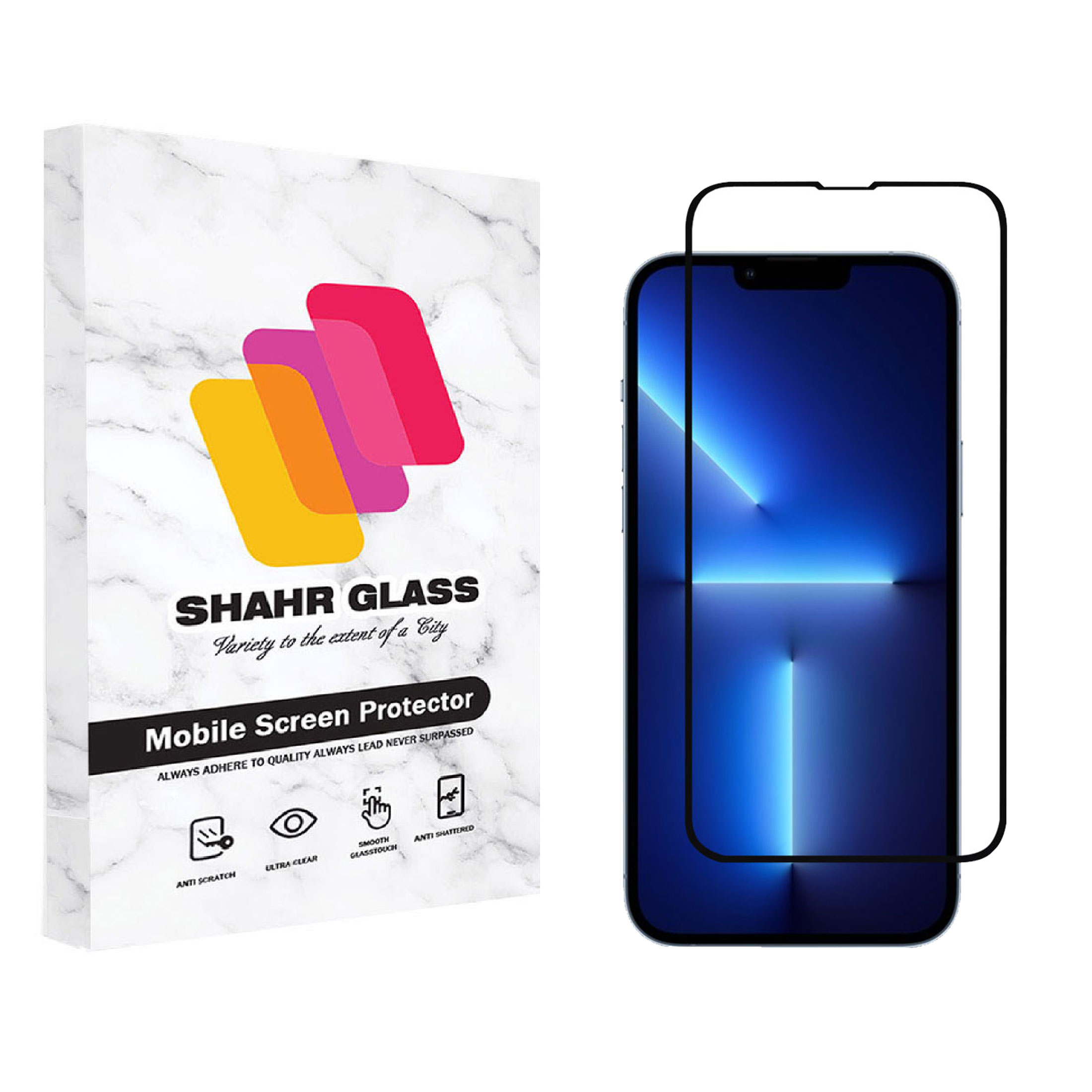 محافظ صفحه نمایش شهر گلس مدل فول Full مناسب برای گوشی موبایل اپل iPhone 13 Pro