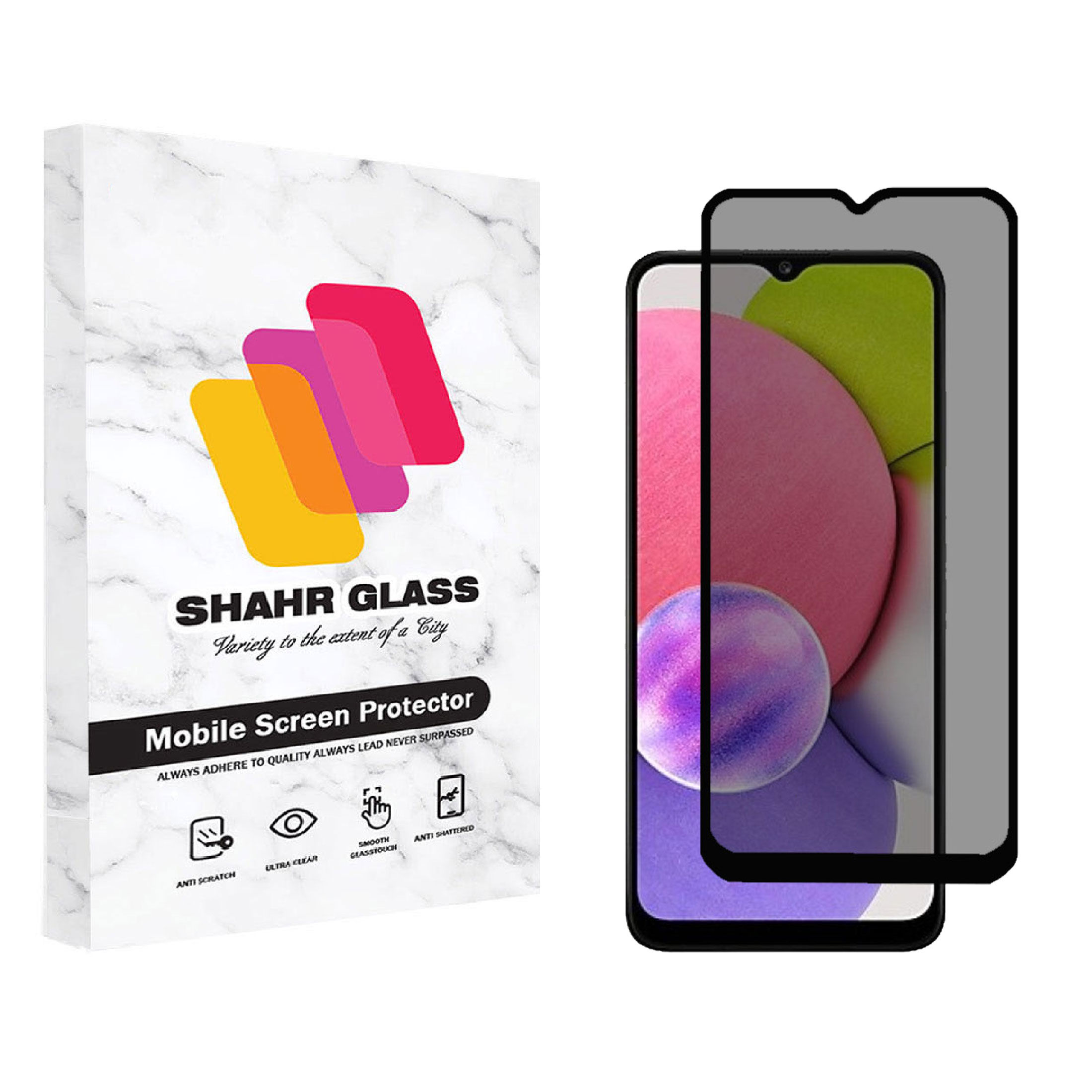 محافظ صفحه نمایش شهر گلس مدل حریم شخصی Full Privacy مناسب برای گوشی موبایل سامسونگ Galaxy A03s