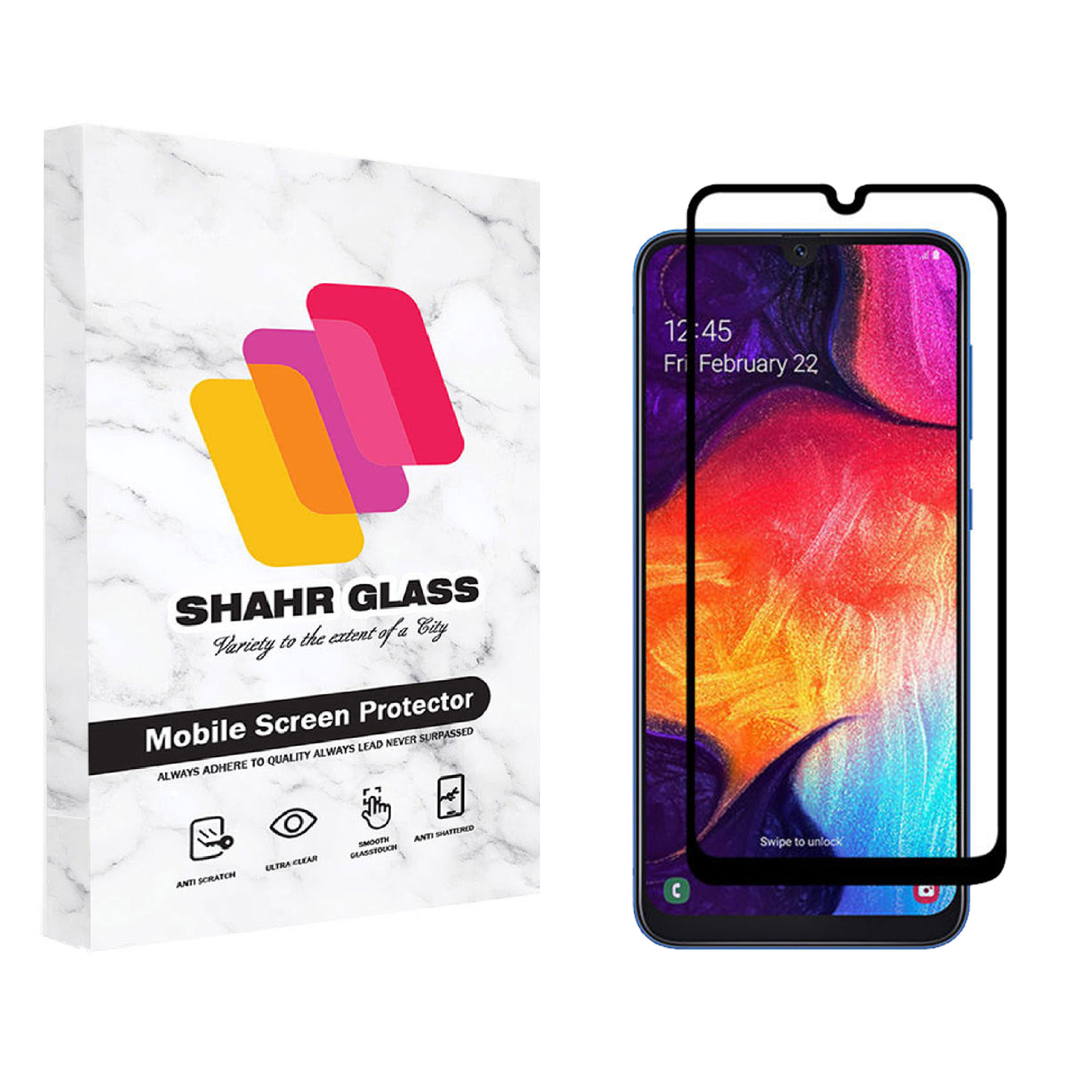 محافظ صفحه نمایش شهر گلس مدل فول Full مناسب برای گوشی موبایل سامسونگ Galaxy A50