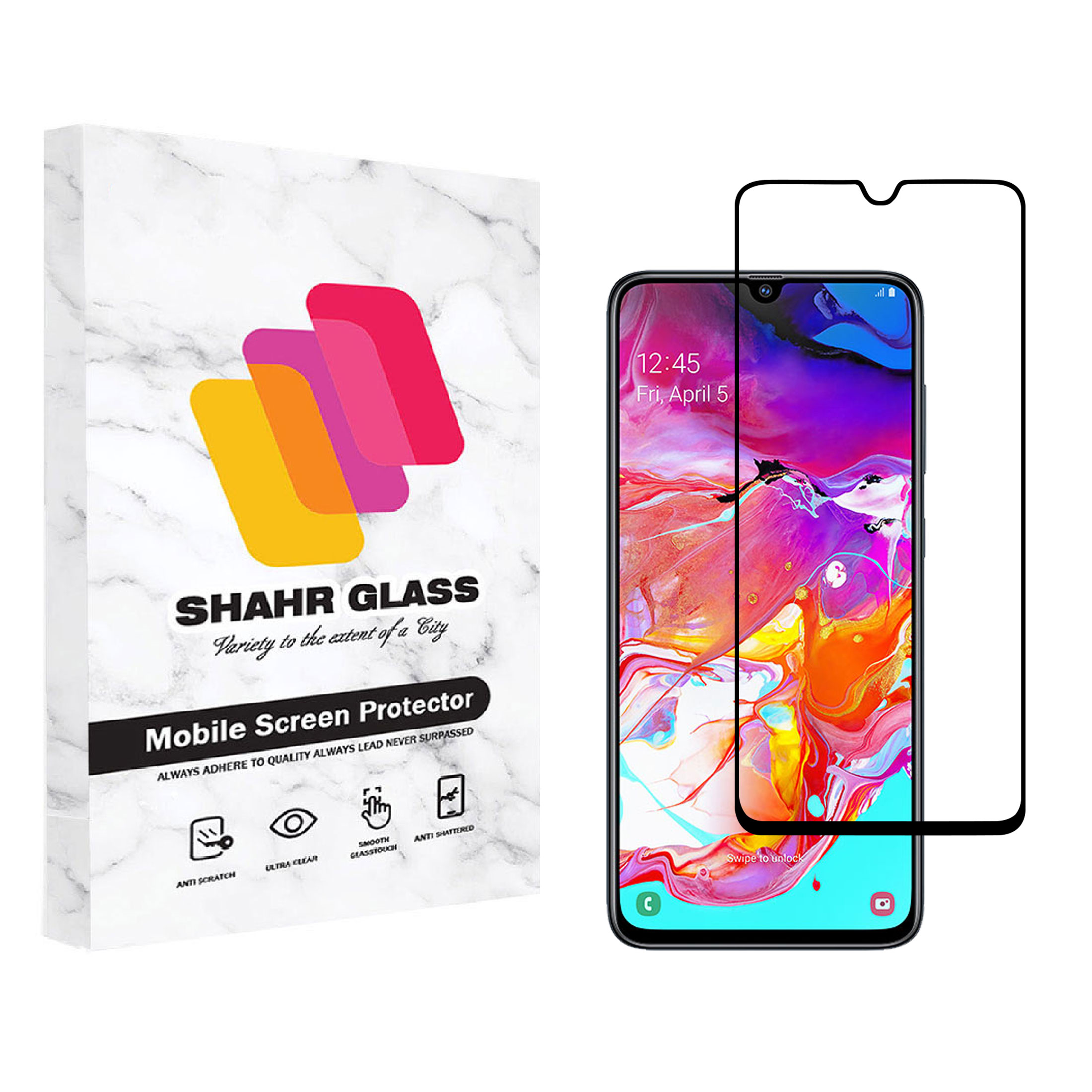 محافظ صفحه نمایش شهر گلس مدل فول Full مناسب برای گوشی موبایل سامسونگ Galaxy A70