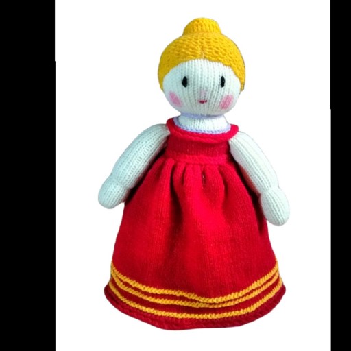 عروسک بافتنی سوفیا با اندازه 32سانت دستباف با استفاده از کاموای ایرانی بسیار زیبا