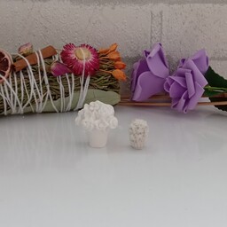 بیس خام گلدان های گل دو عددی کوچک و متوسط مناسب برای تابلوهای دکوراتیو اتاق کودک و اکسسوری های زیبا جنس پودر سنگ هنری 
