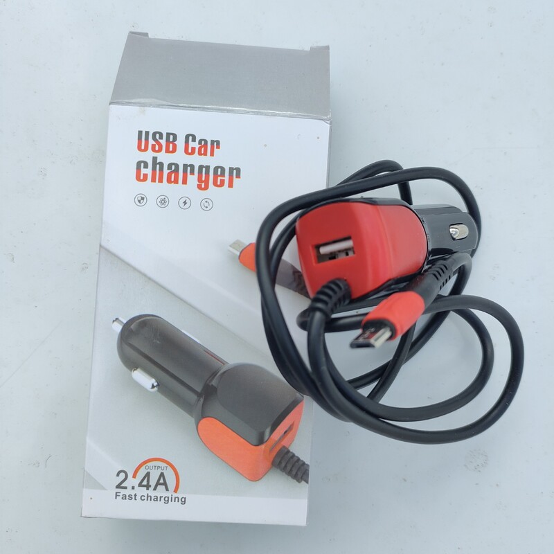 شارژر فندکی خودرو فست شارژ  با پورت USB و سیم شارژ میکرو