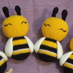 عروسک زنبور عسل( 1عدد) هدیه گیفت تولد لوازم التحریر فانتزی مهربافه