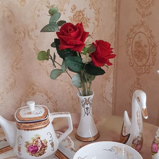گلدان چینی رومیزی مناسب میز غذاخوری لمونژ طلایی پردیس  جهیزیه 