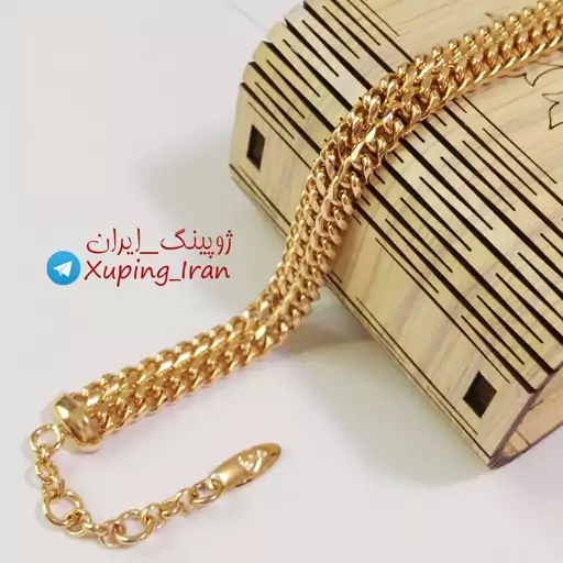 دستبند کارتیه ژوپینگ دو ردیفه مارک Xuping طرح طلا هدیه کادو