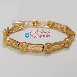 دستبند ژوپینگ طلایی طرح طلا خاکی ورساچه Xuping