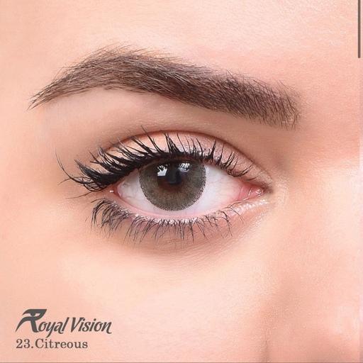 لنز چشم  رویال ویژن شماره 23 مدل Citreous دور دار سبز زیتونی ر
