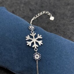 دستبند نقره دخترانه دانه برف 90