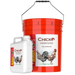 کود مرغی مایع چیکو 5 لیتر  chicko  غنی شده با نیتروژن  فسفر تاسیم هیومیک اسید