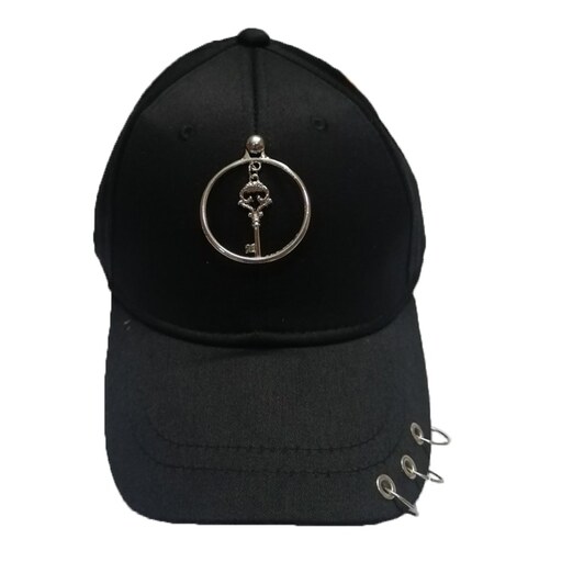 کلاه کپ دخترانه طرح حلقه دار مشکی