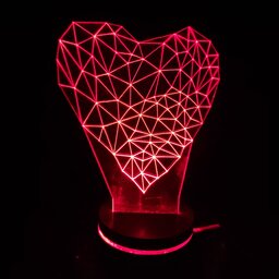 بالبینگ آباژور  شبخواب چراغ خواب سه بعدی طرح قلب سه بعدی
