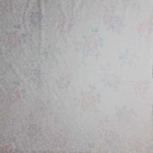 پارچه حریر چادری عروس سفید اکلیل رنگی نرم و لطیف بدون ابرفت و چروکی حالت ایستایی مناسب عرض 110 ساخت اندونزی