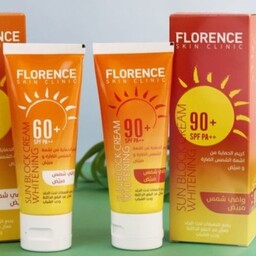 کرم ضد آفتاب فلورانس florence skin clinic sun block cream whitening بی رنگ 