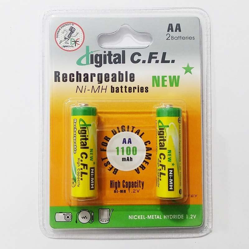 باتری قلمی قابل شارژ  مدل digital CFL ظرفیت 1100mAh بسته 2 عددی