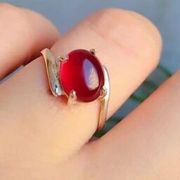 انگشتر نقره بسیار زیبا و ظریف زنانه نقره عیار بالا 925 سنگ طبیعی و نعدنی عقیق سرخ زیبا