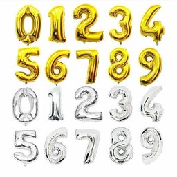 بادکنک فویلی عدد در دو رنگ طلایی و نقره ای(خرازی درینو)