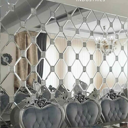 آینه دکوراتیو طرح لوزی نگینی در 6رنگ نقره ای شامپاینی مسی طلایی دودی و صورتی(هزینه ارسال به صورت پس کرایه و در مقصد) 
