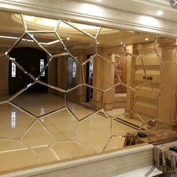 آینه دکوراتیو طرح سنگی در 6رنگ نقره ای شامپاینی(برنز) مسی طلایی دودی و صورتی(هزینه ارسال به صورت پس کرایه و در مقصد)