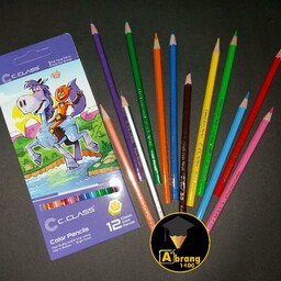 لوازم تحریر - مداد رنگی سی کلاس 12 رنگ جعبه مقوایی