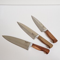 سرویس 3 عددی چاقو آشپزخانه استیل فولاد مروتی با کیفیت عالی 