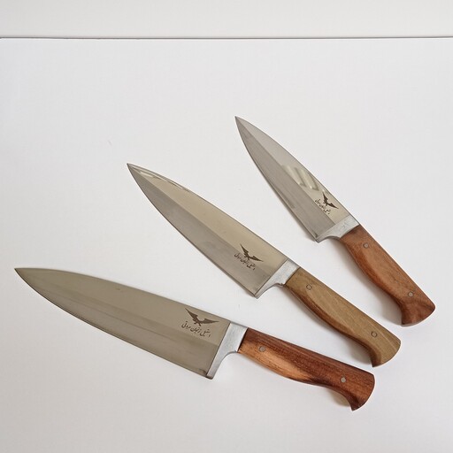 سرویس 3 عددی چاقو آشپزخانه استیل فولاد مروتی با کیفیت عالی 
