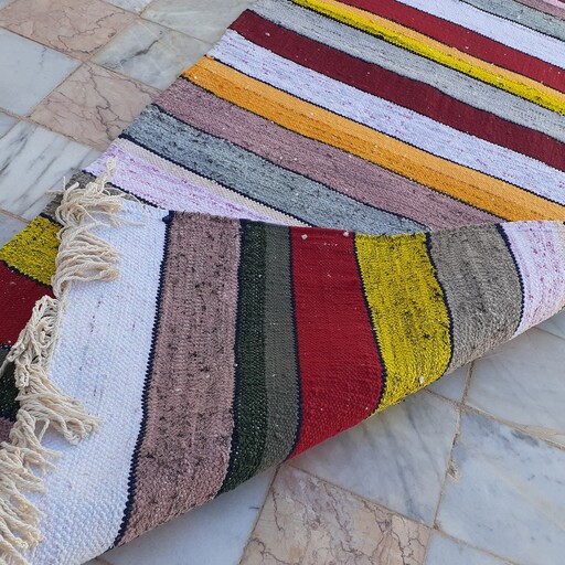 فرش دستبافت گونه سنتی با نخ تریکو.قابل شستشو می باشد.لطفا قبل از سفارش موجودی بگیرید